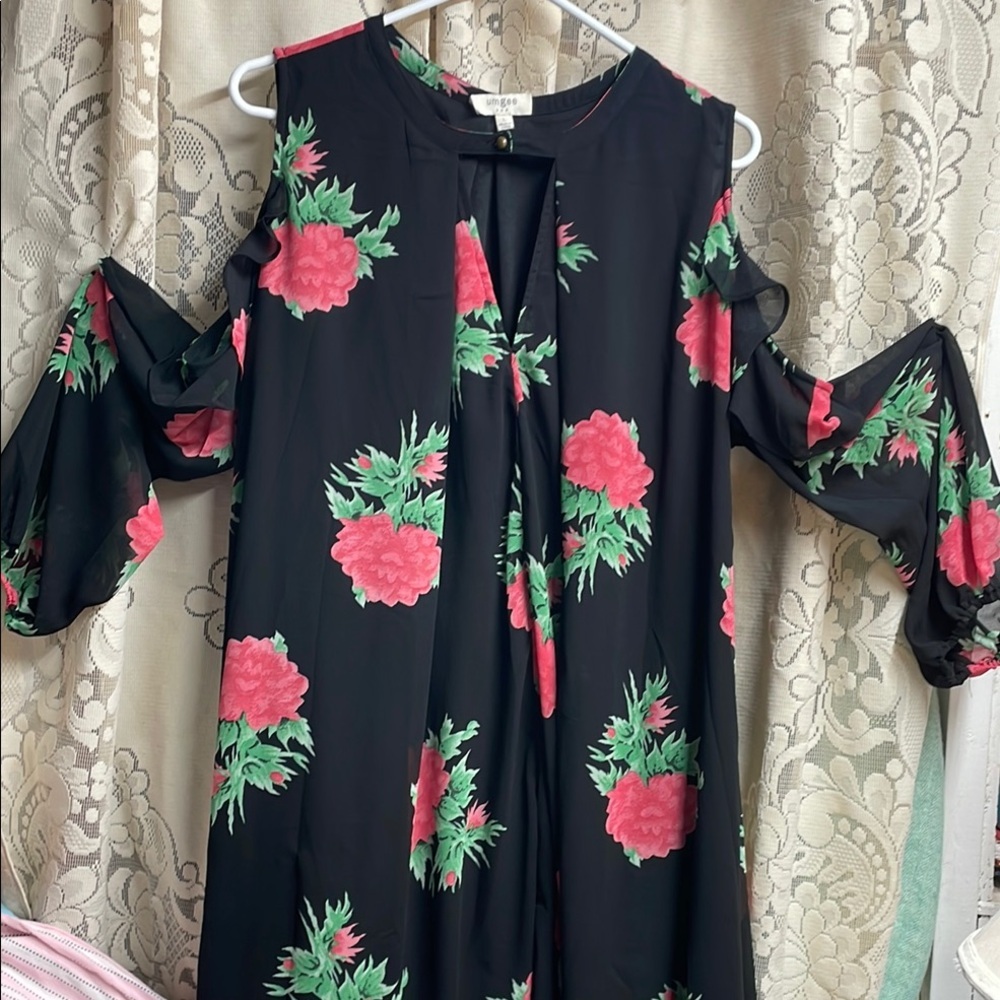 Umgee brand Floral Cold Shoulder Dress